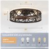 71iTXpUuLL._AC_SL1500_.jpg windphoto 20" Caged Farmhouse Ceiling Fan with Light, Flush Mount, Black Gold | Remote&APP Control, Small Low Profile, Rustic Fandaliers, Industrial Bladeless Enclosed, Powerful Motor for Bedroom, Kitchen