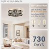 windphoto 20" Caged Flush Mount Vintage Ceiling Fan and Remote, Black | Low Profile, Bladeless Enclosed Fandelier, 6 Speed, Quiet Reversible DC, Rustic, Victorian, Rustic, Crystal, Bedroom, Kitchen