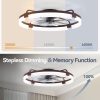 windphoto 24" Ceiling Fans with Lights, Low Profile Fandelier for Bedroom | Flush Mount Fan Light, Stepless Dimmable, App/Remote Control, 3 CCT Led, 6 Speeds, Quiet Reversible DC Motor, Brown