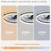 windphoto 23" Low Profile Ceiling Fans with Lights, APP & Remote, Black | Flush Mount, Dimmable LED, Quiet DC Motor, Reversible, 6 Speeds, Fandelier, for Bedroom