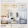 windphoto 2-Pack 20" Ceiling Fans with Lights, APP & Remote, Gold | Low Profile, Flush Mount, Fandelier, 3000K-6000K, Dimmable LED, for Bedroom