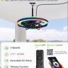 71jL-pv8suL._AC_SL1500_.jpg windphoto 24 Outdoor RGB Ceiling Fans with Light, IP65 Waterproof Gazebo Fan | Outdoor Fan with Hanging Hook, App Control, 3CCT Dimming & RGB Color, Caged Plug in Ceiling Fan for Patio, Porch, Pergola