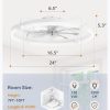 71juNoUnZYL._AC_SL1500_.jpg windphoto 2 Pack 24" Ceiling Fans with Lights and Remote, Low Profile | Flush Mount, Stepless Dimmable Fandelier, 6 Speeds, 3 CCT, Quiet Reversible DC Motor, 2H Timer, Bedroom, Living Room, White