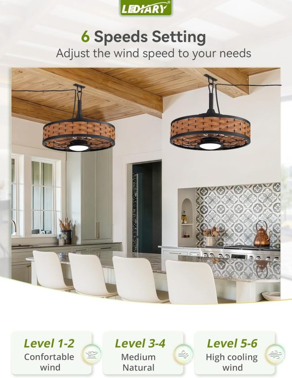 71kF2AY7osL._AC_SL1500_.jpg windphoto 20" Brown Waterproof Outdoor Ceiling Fan with Light for Patios | IP65 Wet Rated,No Assembling,3CCT Dimmable,6-Speeds,Boho Rattan,Remote&APP Control, for Gazebo,Porch