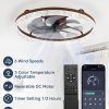 windphoto 24" Low Profile Ceiling Fans with Light and Remote, Fandelier Browm | Reversible Airflow, 3000-6000K Dimmable LED, 6 Speeds, DC Motor, Memory, Timer, Flush Mount, Bedroom, Living Room, Kitchen