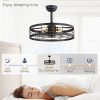 71keidRTaNL._AC_SL1500_.jpg windphoto 22 inch Farmhouse Caged Ceiling Fan Light with Remote, Black | 6 Speed Adjustable,Timing, Quiet & Powerful DC, Large, Farmhouse, Industrial, Enclosed, Bladeless, Bedroom, Kitchen, Downrod