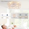 71klMg6RL-L._AC_SL1500_.jpg windphoto 20" White Gold Caged Low Profile Ceiling Fan with Light and Remote | Flush Mount, Bladeless Enclosed Fandelier, 6 Speed, Quiet Powerful DC, Rustic,Farmhouse, Small, Bedroom, Kitchen, Indoor