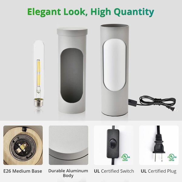 71l01HAfQKL._AC_SL1500_.jpg windphoto Sliver Kosher Shabbos Table Lamp, T10 Bulb Included | Shabbat Light, Nightlight Function, 400LM Brightness, 4W Eqv 40W, Warm Light, Living Room, Bedroom, Home Decor