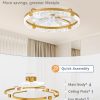 windphoto 24" Low Profile Ceiling Fans with Lights, APP & Remote, Gold | Flush Mount, Fandelier, 3000K-6000K, Dimmable LED, for Bedroom