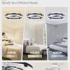 windphoto 2-Pack 24" Ceiling Fans with Lights, APP & Remote, Black | Low Profile, Flush Mount, Fandelier, 3000K-6000K, Dimmable LED, for Bedroom