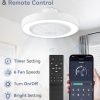 71lRlzXXHL._AC_SL1500_.jpg windphoto 22in Bladeless Enclosed LED Ceiling Fan Light with Remote, White | Flush Mount, Modern, 6 Speed Adjustable, 3000-6000K Dimmable, 3000LM, Indoor Bedroom Living Room, Remote/APP Control