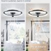71lp9lxm2HL._AC_SL1500_.jpg Ceiling Fans with Lights 20 Inch Low Profile Fandelier with Remote Black | 6 Speeds, Reversible, Dimmable Flush Mount Fan Light, Modern Ceiling Fan with Lights for Bedroom Bladeless