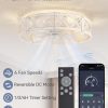 71luKPoQLuL._AC_SL1500_.jpg windphoto 23" Caged Farmhouse Ceiling Fan with Light, Flush Mount, White Gold | Remote&APP Control, Large Low Profile, Rustic Fandaliers, Industrial Bladeless Enclosed, Powerful Motor for Bedroom, Kitchen