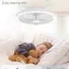 windphoto 20" Low Profile Bladeless Ceiling Fan with Light, Remote&APP, White | Flush Mount, 6 Speed Adjustable, 3000-6000K Dimmable LED, Modern Enclosed Fandelier with Timming, Bedroom, Kids Room
