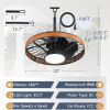 71mIQqya5fL._AC_SL1500_.jpg windphoto 20 Outdoor Ceiling Fans with Light,Gazebo Fan with Hanging Hook | IP65 Waterproof,Outdoor Fan, App Control, 3CCT, Dimmable,6 Speeds, Caged, Plug in, for Patio, Porch, Pergola,Canopy, Brown