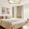windphoto 24" Ceiling Fans with Lights and Remote, Low Profile Led Fan Light | Flush Mount, Stepless Dimmable Fandelier, 6 Speeds, 3 CCT, Quiet Reversible DC Motor, 2H Timer, Bedroom, Living Room, Gold