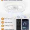 windphoto 26" Ceiling Fans with Lights and Remote, Low Profile Led Fan Light | Flush Mount, Stepless Dimmable Fandelier, 6 Speeds, 3 CCT, Quiet Reversible DC Motor, 2H Timer, Bedroom, Living Room, White