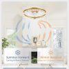 windphoto 2-Pack 20" Ceiling Fans with Lights, APP & Remote, Gold | Low Profile, Flush Mount, Fandelier, 3000K-6000K, Dimmable LED, for Bedroom