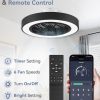 71n3PsX1M-L._AC_SL1500_.jpg windphoto 22in Bladeless Enclosed LED Ceiling Fan Light with Remote, Black | Flush Mount, Modern, 6 Speed Adjustable, 3000-6000K Dimmable, 3000LM, Indoor Bedroom Living Room, Remote/APP Control