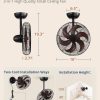 71n88D1qlzL._AC_SL1500_.jpg windphoto 16 Inch Small Wall Mount Fan and Remote with Plug in Cord, Walnut | 6 Speed, Adjustable Tilt, Timing, Reversible, Wall Mounted Fan, Indoor, Tabletop, Garage, Shop, Corner Gym, Bedroom, Office