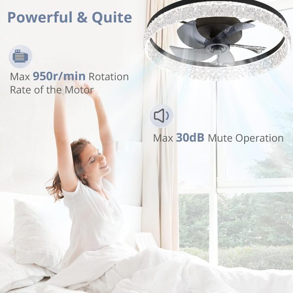 71nKKBEYhwL._AC_SL1500_.jpg windphoto 22" Ceiling Fans with Lights and Remote, Fandelier Black | 3CCT, 6 Speeds, Dimmable Low Profile, Flush Mount Ceiling Fan, Timer, Reversible, Memory, Bedroom, Living Room, Kitchen