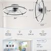 windphoto 24'' Modern Low Profile Ceiling Fans with Lights and Remote, Gray | 3000-6000K Dimmable LED, 6 Wind Speeds, Quiet Reversible DC Motor, Small Flush Mount Fandelier for Bedroom, Living Room