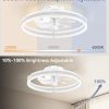 windphoto Ceiling Fans with Lights and Remote, 20'' Low Profile Ceiling Fan with Light, 3000-6000K Dimmable Fandelier Ceiling Fans, Modern Flush Mount Fan Light for Bedroom with 6 Wind Speeds- White | 3000-6000K Dimmable LED, 6 Wind Speeds, Quiet Reversible DC Motor, Small Flush Mount Fandelier for Bedroom, Living Room