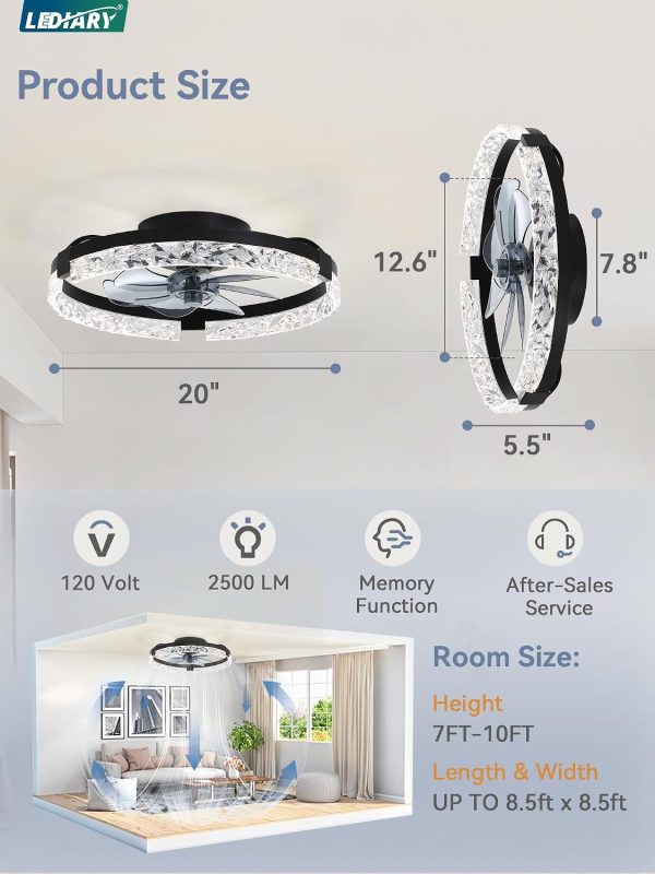 71nxmUlTDjL._AC_SL1500_.jpg windphoto 20 Inch Low Profile Ceiling Fans with Lights and Remote, Fandelier Ceiling Fan Flush Mount, 3000K-6000K Dimmable LED Fan Light, Black Modern Ceiling Fans with Lights for Bedroom | Flush Mount, Fandelier, 3000K-6000K, Dimmable LED, for Bedroom