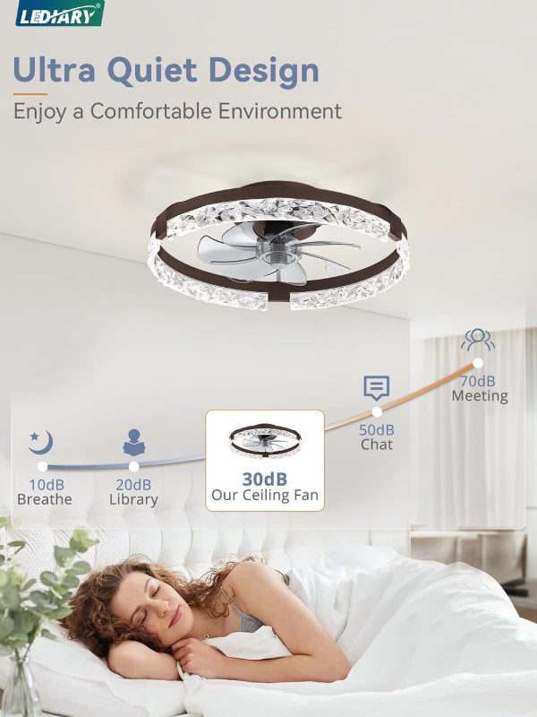 71o7GnK7fXL._AC_SL1500_.jpg windphoto 20 Inch Low Profile Ceiling Fans with Lights and Remote, Fandelier Ceiling Fan Flush Mount, 3000K-6000K Dimmable LED Fan Light, Brown Modern Ceiling Fans with Lights for Bedroom | Flush Mount, Fandelier, 3000K-6000K, Dimmable LED, for Bedroom