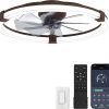 71oOZaf-uXL._AC_SL1500_.jpg Ceiling Fans with Lights 23 Inch Low Profile Fandelier with Remote Brown | 6 Speeds, Reversible, Dimmable Flush Mount Fan Light, Modern Ceiling Fan with Lights for Bedroom Bladeless
