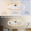 windphoto 24'' Low Profile Ceiling Fans with Lights and Remote, Wood Grain | 3000-6000K Dimmable LED, 6 Wind Speeds, Quiet Reversible DC Motor, Small Flush Mount Fandelier for Bedroom, Living Room