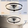 71p4A3-0jdL._AC_SL1500_.jpg windphoto 19.7" Low Profile Ceiling Fans with Lights, APP & Remote, Black | Flush Mount, Dimmable LED, Quiet DC Motor, Reversible, 6 Speeds, Fandelier, for Bedroom