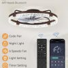 windphoto 2-Pack 24" Ceiling Fans with Lights, APP & Remote, Brown | Low Profile, Flush Mount, Fandelier, 3000K-6000K, Dimmable LED, for Bedroom