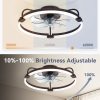 71pEOXOtrKL._AC_SL1500_.jpg windphoto 20" Ceiling Fans with Lights and Remote, Low Profile Led Fan Light | Flush Mount, Stepless Dimmable Fandelier, 6 Speeds, 3 CCT, Quiet Reversible DC Motor, 2H Timer, Bedroom, Living Room, Brown