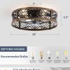 71pNCVK4NjL._AC_SL1500_.jpg windphoto 20" Caged Ceiling Fan with Light and Remote, Fandalier, Black Gold | Flush Mount Low Profile, APP Control, Rustic Bladeless Industrial Enclosed, Quiet & Powerful for Bedroom,Kitchen,Dining Room