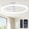 71plr8EPdnL._AC_SL1500_.jpg windphoto 23" Ceiling Fans with Lights and Remote for Bedroom, White | Low Profile Fan Light, 3000K-6000K Stepless Dimmable Fandelier, 6 Speed, Reversible DC Motor, APP & Remote Control, Low Noice