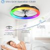 71pqo1u301L._AC_SL1500_.jpg windphoto RGB Low Profile Ceiling Fans with Lights and Remote, 20 Inch Dimmable Modern Fan Light(3000K-6000K), 6 Speed, Reversible, APP & Remote Control, Flush Mount Ceiling Fan for Bedroom, Black