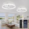 71pvvpBKWqL._AC_SL1500_.jpg windphoto 2 Pack 20" Low Profile Ceiling Fans with Lights and Remote | Flush Mount, Stepless Dimmable Fandelier, 6 Speeds, 3 CCT, Quiet Reversible DC Motor, 2H Timer, Bedroom, Living Room, White