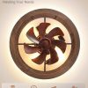 windphoto 20" Caged Low Profile Enclosed Ceiling Fan Light with Remote | Flush Mount, Bladeless Enclosed Fandelier, 6 Speed, Quiet Reversible DC, Rustic, Victorian, Rustic, Bedroom, Kitchen