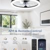 71qHmpfGH5L._AC_SL1500_.jpg windphoto 23" Ceiling Fans with Lights and Remote for Bedroom, Black | Low Profile Fan Light, 3000K-6000K Stepless Dimmable Fandelier, 6 Speed, Reversible DC Motor, APP & Remote Control, Low Noice
