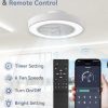 71qLQklEhdL._AC_SL1500_.jpg windphoto 20" Bladeless Ceiling Fan with Light, Enclosed Low Profile Flush Mount LED Fandelier with Remote Control