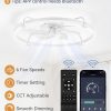 windphoto 30" Ceiling Fans with Lights and Remote, Low Profile Led Fan Light | Flush Mount, Stepless Dimmable Fandelier, 6 Speeds, 3 CCT, Quiet Reversible DC Motor, 2H Timer, Bedroom, Living Room, White