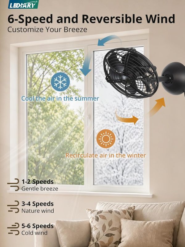 71rLztfK5HL._AC_SL1500_.jpg windphoto 10 Inch Small Wall Mounted Fan with Remote Plug in Cord, Black | 6 Speed, Timing, Reversible, Adjustable Tilt, Indoor, Tabletop, Ceiling fan, Corner Fans, for Bedroom Gym Office Garage