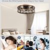 71rQCXnHz-L._AC_SL1500_.jpg windphoto 20" Caged Ceiling Fan with Light and Remote, Fandalier, Black Gold | Flush Mount Low Profile, APP Control, Rustic Bladeless Industrial Enclosed, Quiet & Powerful for Bedroom,Kitchen,Dining Room