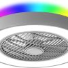 71rXxdeEWcL._AC_SL1500_.jpg windphoto 20 Inch Low Profile Bladeless LED Ceiling Fan Light, Grey RGB | Flush Mount, Modern, 6 Speed Adjustable, 3000-6000K Dimmable, 3000LM, Indoor Bedroom Living Room, Remote/APP Control