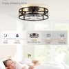 71s2ehvaWtL._AC_SL1500_.jpg windphoto 20" Black Caged Low Profile Ceiling Fan with Light and Remote | Flush Mount, Bladeless Enclosed Fandelier, 6 Speed, Quiet Powerful DC, Rustic,Farmhouse, Small, Bedroom, Kitchen, Indoor