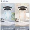 71s3nEGfh9L._AC_SL1500_.jpg windphoto 22in Bladeless Enclosed LED Ceiling Fan Light with Remote, Black | Flush Mount, Modern, 6 Speed Adjustable, 3000-6000K Dimmable, 3000LM, Indoor Bedroom Living Room, Remote/APP Control