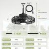 windphoto 20" Black IP65 Waterproof Outdoor Ceiling Fan with Light for Patios | APP&Remote Control,6-Speeds,3CCT Dimmable,Reverse DC Motor, Suitable for 10' x 12' Area,for Gazebo,Porch