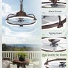 71s9ybwQzLL._AC_SL1500_.jpg windphoto 20" Waterproof Brown Outdoor Ceiling Fan with Light for Gazebo | IP65 Wet Rated,APP Control,6-Speeds,3CCT Dimmable,Reverse DC Motor,Suitable for 10' x 12' Area,Plug In for Patio,Porch