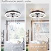 windphoto 20" Ceiling Fans with Lights and Remote for Bedroom, Brown | Low Profile Fan Light, 3000K-6000K Stepless Dimmable Fandelier, 6 Speed, Reversible DC Motor, APP & Remote Control, Low Noice